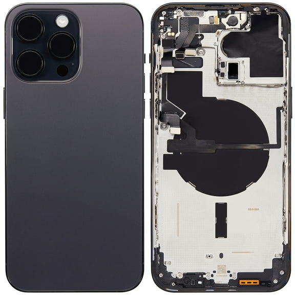 Replacement Back Housing W/Small Installed Compatible For iPhone 14 Pro Max(US)(No Logo)(Aftermarket +)(Space Black)