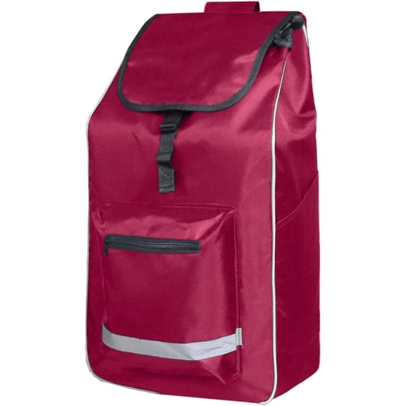 Replacement Bag for Shopping Cart - Waterproof Trolley Bags, 11.8inx7.5inx21.6in (Red)