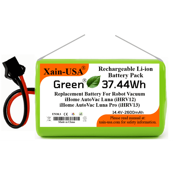 Replacement Battery 14.4V 2600mAh (37.4Wh) for iHome AutoVac Luna iHRV12 & Luna Pro iHRV13 Robot Vacuum Cleaner