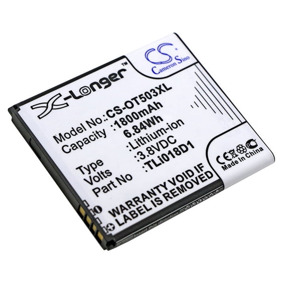Replacement Battery for Alcatel One Touch Link Y858,One Touch Link Y858V,One Touch Link Y859,One Touch Pop 3 (5),One Touch Pop 3 (5) 4G,One Touch Pop 3 5",PN:TLi018D1,TLi018D2,1800mAh/3.8V