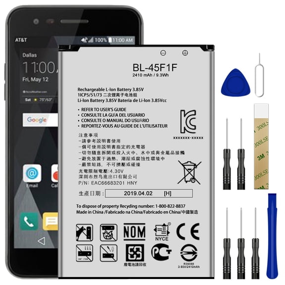 Replacement Battery BL-45F1F BL-45F EAC63321601 For LG K9 LM-X210HM LM-X210BWM TOOL