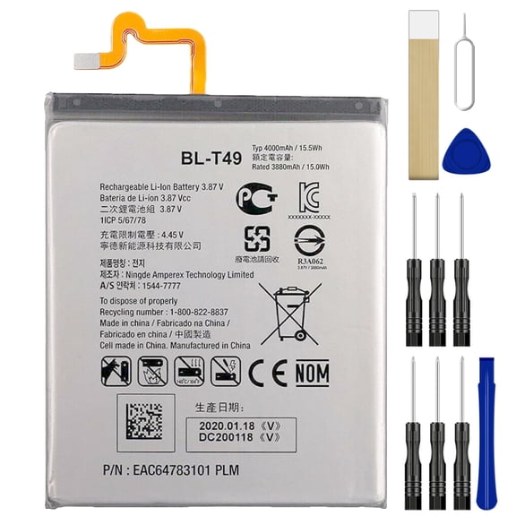 Replacement Battery BL-T49 For LG K51s K510 LM-K510 LM-K510ZMW LM-K510EMW LM-K510HM Tool