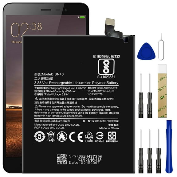 Replacement Battery BN43 For Xiaomi Redmi Note 4X Tool