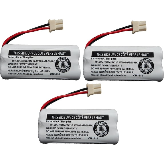 Justgreatdealz Replacement Battery BT162342 / BT262342 for Vtech AT&T Cordless Telephones CS6114 CS6419 CS6719 EL52300 CL80111 (3-Pack)