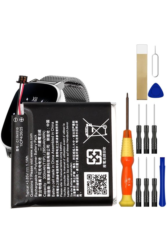 Replacement Battery C11N1510 For ASUS ZenWatch 2 WI502Q Smart Watch Tool