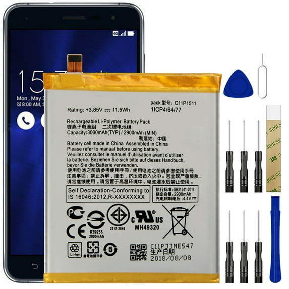 Replacement Battery C11P1511 for Asus ZenFone 4 Selfie Pro ZD552KL Tool