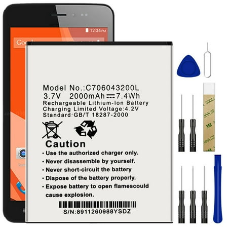 Replacement Battery C706043200L For BLU Studio 5.0 C HD Studio 5.0 II Studio 5.0C Mini Tool