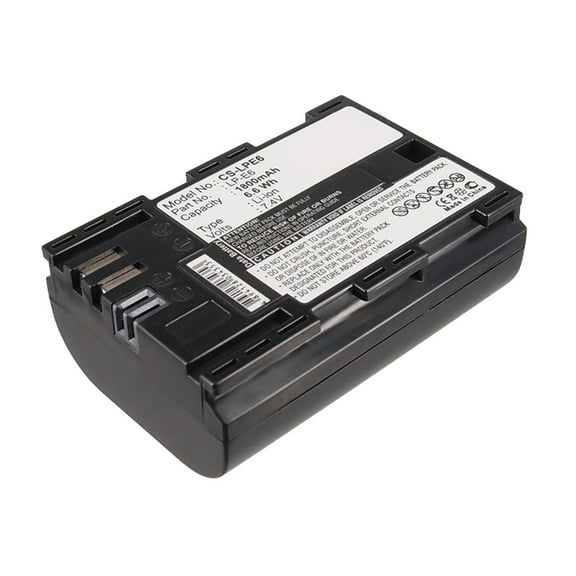 Replacement Battery for Canon 5D Mark III,EOS 5D Mark II,EOS 5D Mark III,EOS 5D Mark IV,EOS 5DS,EOS 5DS R,EOS 60D,EOS 60Da,EOS 6D,EOS 70D,EOS 7D,EOS 7D Mark II,LP-E6,LP-E6N,7.4V/1800mAh