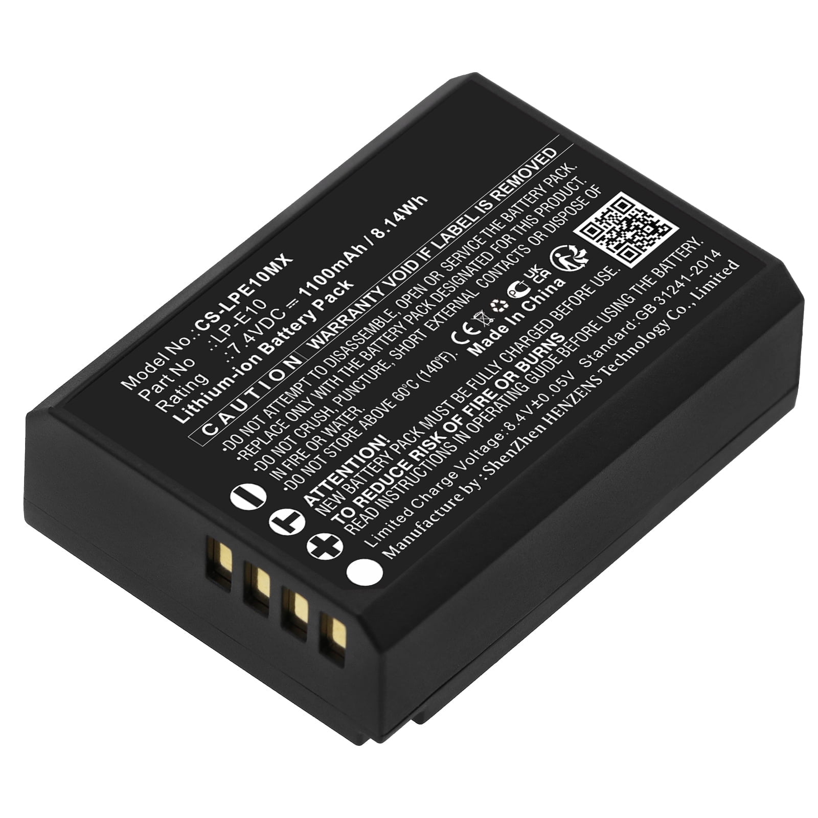 Replacement Battery for Canon DS126291,DS126491,DS126621,EOS 1100D