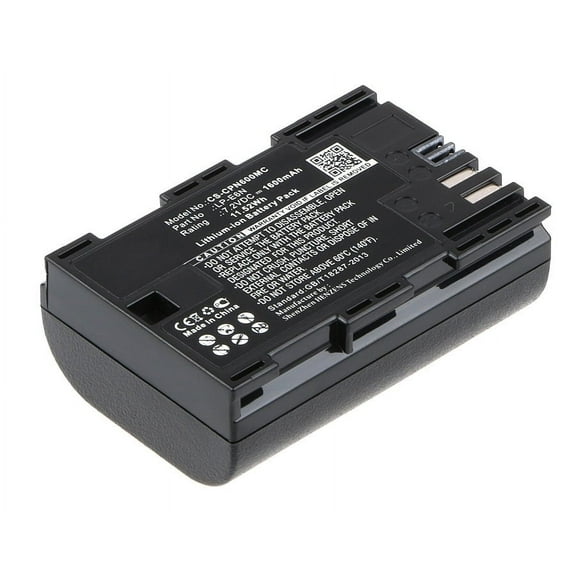 Replacement Battery for Canon EOS 5D Mark II,EOS 5D Mark III,EOS 5D Mark IV,EOS 5DS,EOS 5DS R,EOS 60D,EOS 60Da,EOS 6D,EOS 70D,EOS 7D,EOS 7D Mark II,EOS R5,EOSR6,LP-E6N,7.2V/1600mAh