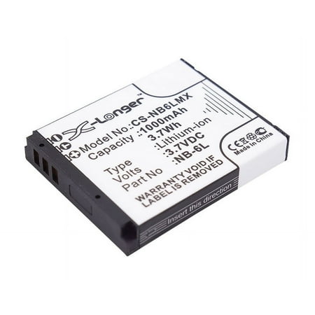 Replacement Battery for Canon IXUS 310 HS,IXUS 85 IS,IXY 10S,IXY 110 IS,IXY 200F,IXY 30S,IXY 31S,IXY 32S,IXY Digital 110 IS,IXY DIGITAL 25 IS,NB-6L,NB-6LH,3.7V/1000mAh