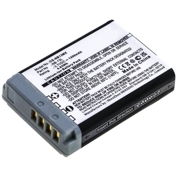 Replacement Battery for Canon Powershot G5X,PowerShot G5X M2,Powershot G7X,PowerShot G7X II,PowerShot G7X M2,PowerShot G7X M3,Powershot G7X MARK 2,NB-13L,3.7V/1250mAh