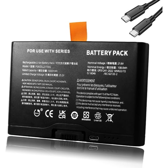 Replacement Battery Compatible with JBL PartyBox 520 FG2CELL21700 Portable Bluetooth Speaker 5000mAh High Capacity Spare Battery with Type-C Port
