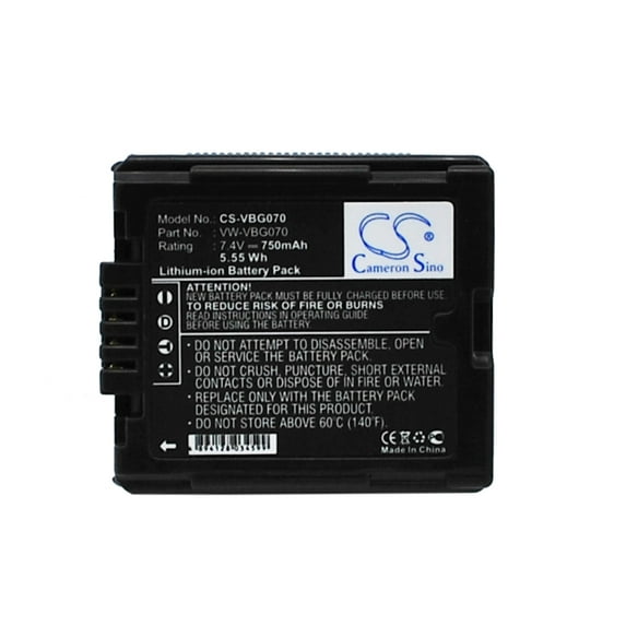 Replacement Battery For Panasonic 7.4v 750mAh Camera Battery