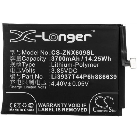 Replacement Battery For ZTE 3.85V 3700mAh / 14.25Wh Mobile, SmartPhone Battery