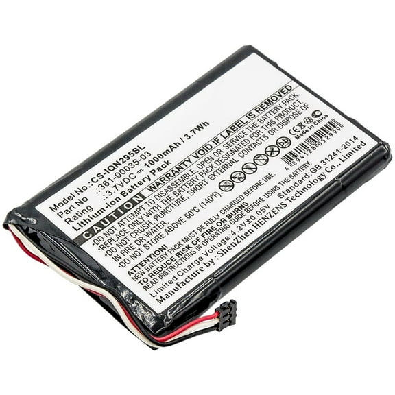 Replacement Battery for Garmin Nuvi 2475LT,Nuvi 2495LMT,Nuvi 2505,Nuvi 2505LT,Nuvi 2547,Nuvi 2547 LMT,Nuvi 2555LMT,Nuvi 2555LT,Nuvi 2557,Nuvi 2557 LMT,361-00035-03,361-00035-07,3.7V/1000mAh