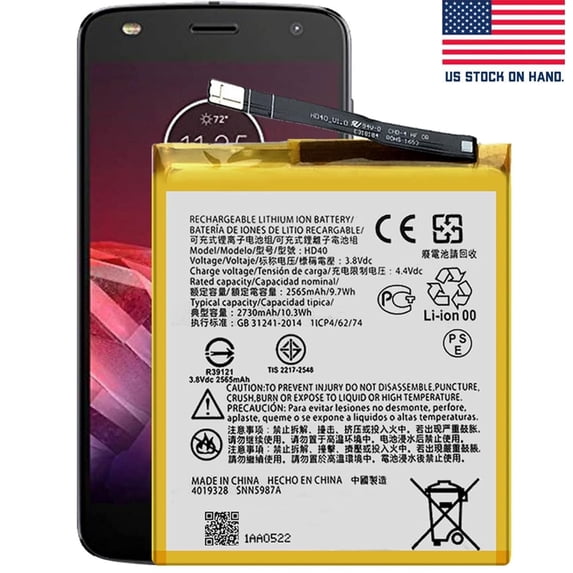 Replacement Battery HD40 for Motorola Moto Z2 Force Droid XT1789-04 for Sprint XT1789-03 Verizon XT1789-01 for Motorola Moto Z2 Force XT1789-04