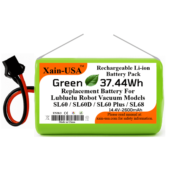 Replacement Battery for Lubluelu SL60, SL60D, SL60 Plus, SL68 Robot Vacuum Cleaners 14.4V - 2600mAh  (37.4Wh) with Built-in Battery Management System (BMS)