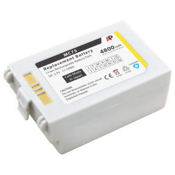 Replacement Battery: Motorola/Symbol MC75 Series. 4800mAh White Ultra Extended