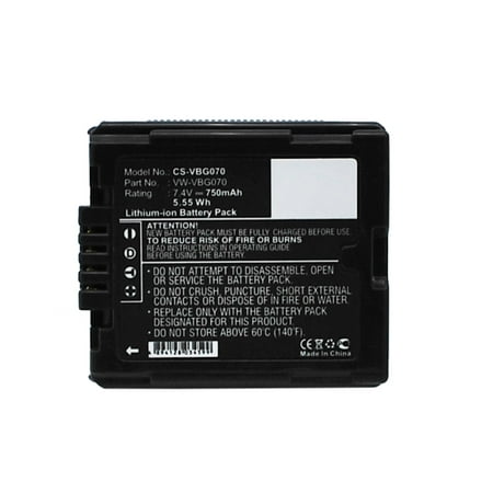 Replacement Battery for Panasonic PV-GS83,PV-GS85,PV-GS90,SD100,SDR-H18,SDR-H200,SDR-H280,SDR-H40,SDR-H41,SDR-H50,SDR-H60,SS100,VDR-D210,VDR-D220,VDR-D230,VDR-D310,VDR-D50,VDR-D51,750mAh