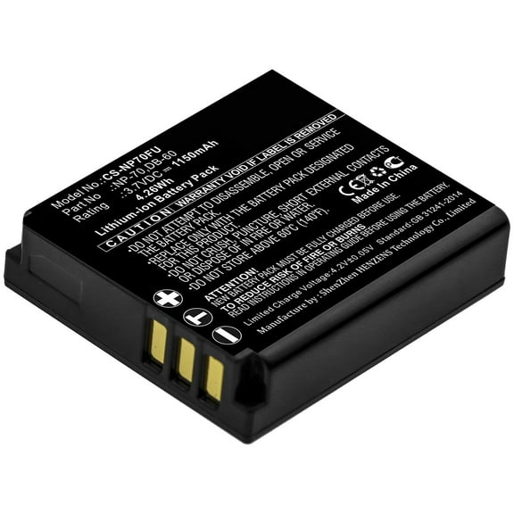 Replacement Battery for Ricoh Caplio G600,Caplio G700,Caplio GR Digital,Caplio GR Digital II,Caplio GX100,Caplio GX200,Caplio R3,Caplio R30,Caplio R4,DB-60,DB-65,3.7V/1150mAh