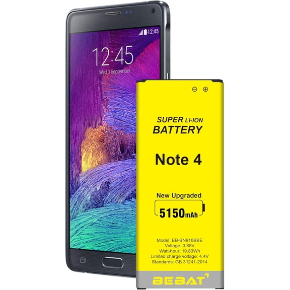 Replacement Battery for Samsung Galaxy Note 4,5150mAh High Capacity Battery for Note 4 N910, N910U 4G LTE, N910V(Verizon), N910T(T-Mobile), N910A(AT&T), N910P(Sprint)