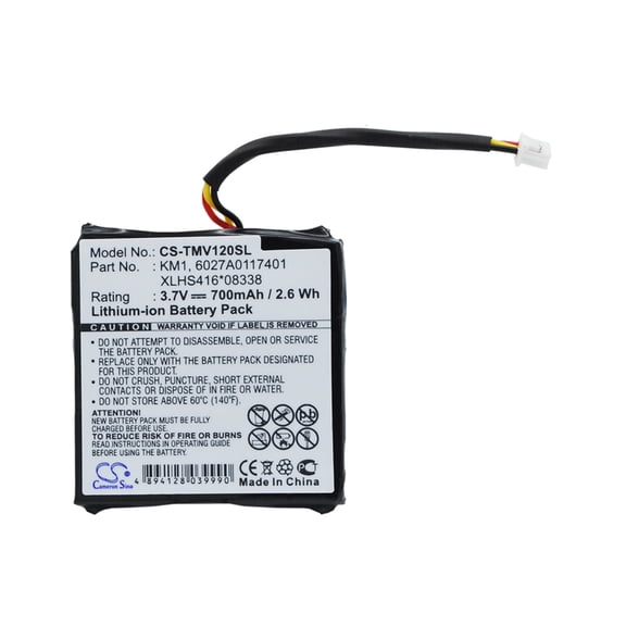 Replacement Battery for TomTom 4EH44,Start 20,Via 120,Via 125,Via Live,Via Live 120,Via Live 125,Via Live Euro,Via Live Regional,6027A0117401,6027A0117412,KM1,XLHS416*08338,3.7V/700mAh