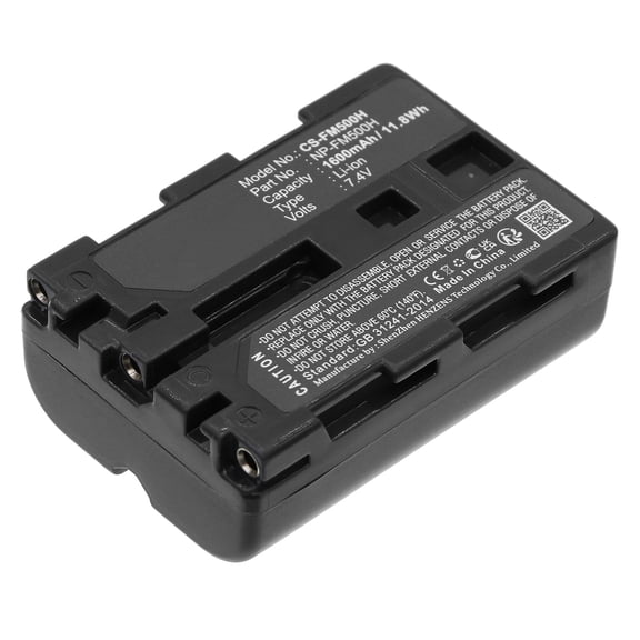 Replacement Battery for alpha DSLR-A700H,alpha DSLR-A700K,alpha DSLR-A700P,alpha DSLR-A700Z,alpha DSLR-A850,alpha DSLR-A850B,alpha DSLR-A850Q,alpha DSLR-A900,NP-FM500H,7.4V/1600mAh