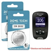 Rome Tech 3V Power Battery for Accu-Chek Guide, CR2032, 2 Pack