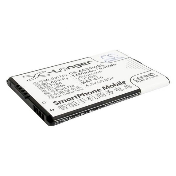 Replacement Battery for Acer Cloud Mobile,CloudMobile S500,S500,BAT-610,BAT-610(1/CP5/44/62),BT.0010S.006,1460mAh,Mobile Phone battery