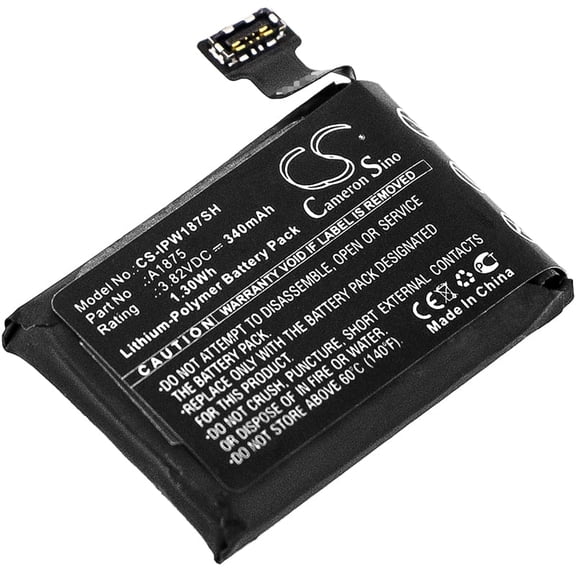 Replacement Battery for Apple A1861,Watch Series 3 42mm,Watch Series 3 GPS 42mm,PN:A1875,340mAh
