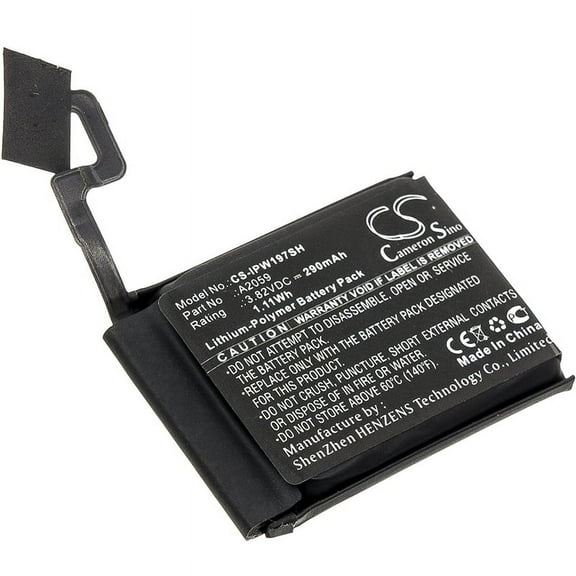 Replacement Battery for Apple A1976,Watch Series 4 44mm,PN:A2059,290mAh