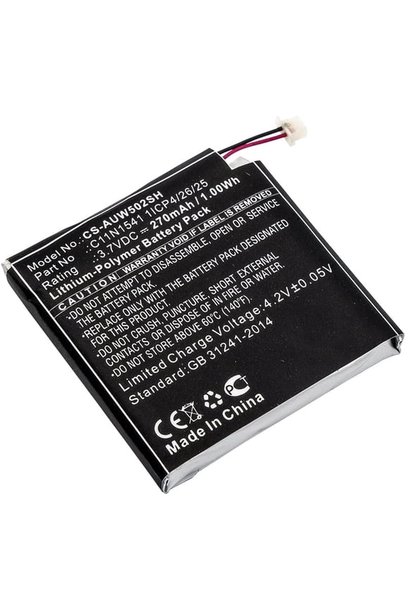 Replacement Battery for Asus WI502QF,ZenWatch 2,0B200-01760100,C11N15411ICP4/26/25,3.7V/270mAh