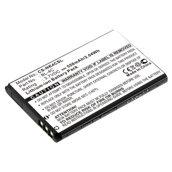 Replacement Battery for BBK i267,i508,i509,i518,i531,i606,K203M,V205,V206,BK-BL-4C,3.7V/550mAh