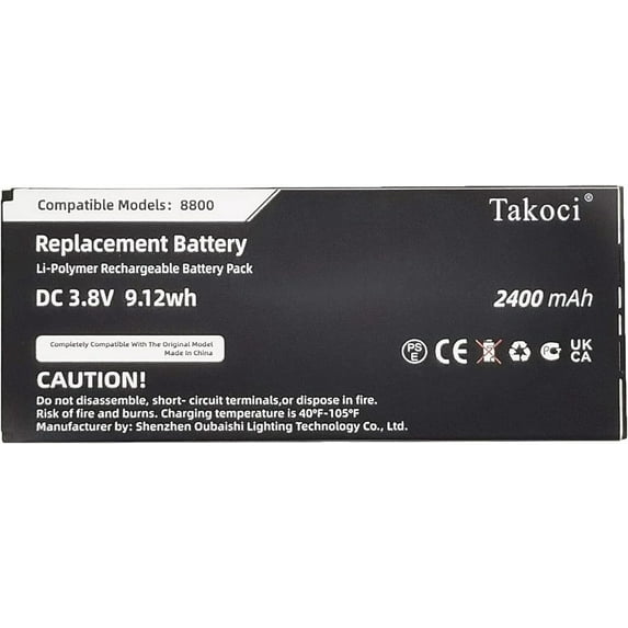 Replacement Battery for Battery for Cisco CP-8821, CP-8821-EX-K9-BUN, CP-8821-K9-BUN, Wireless IP Phone 8821 3.8V/2400mA