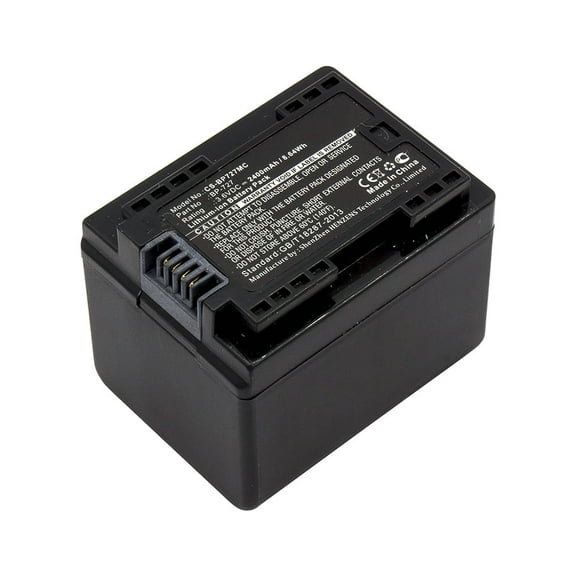 Replacement Battery for Canon IXIA HF R306,LEGRIA HF R36,LEGRIA HF R37,LEGRIA HF R38,VIXIA HF M50,VIXIA HF M500,BP-727,3.6V/2400mAh