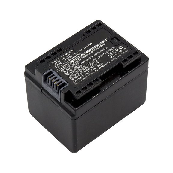 Replacement Battery for Canon VIXIA HF M506,VIXIA HF M52,VIXIA HF M56,VIXIA HF R30,VIXIA HF R300,VIXIA HF R32,VIXIA HF R800,BP-727,3.6V/2400mAh