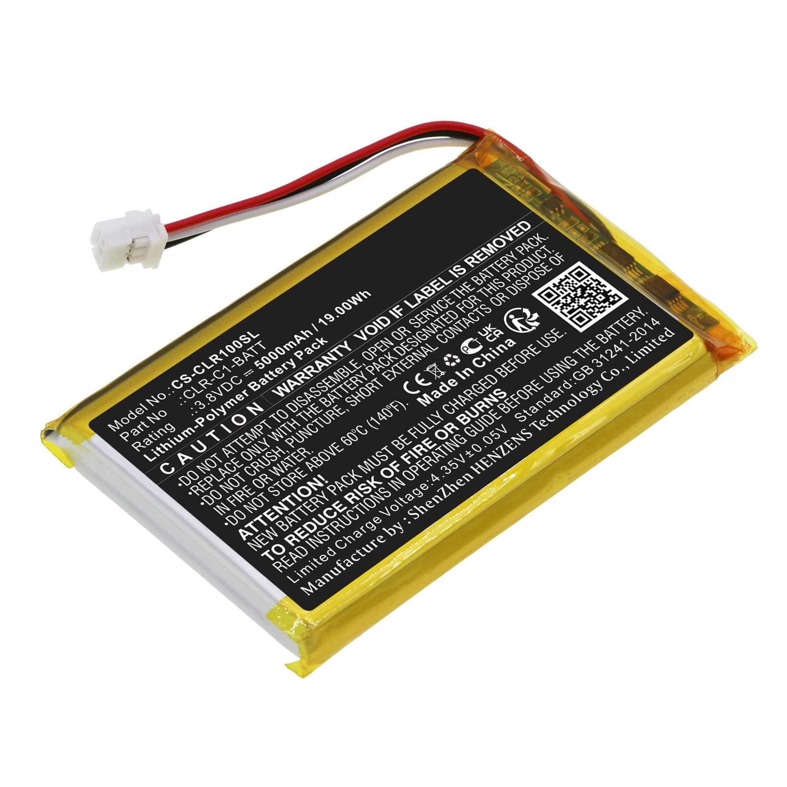 Replacement Battery for ClareOne CLR-C1-PNL1,Smart Home Panel,CLR-C1-BATT,5000mAh
