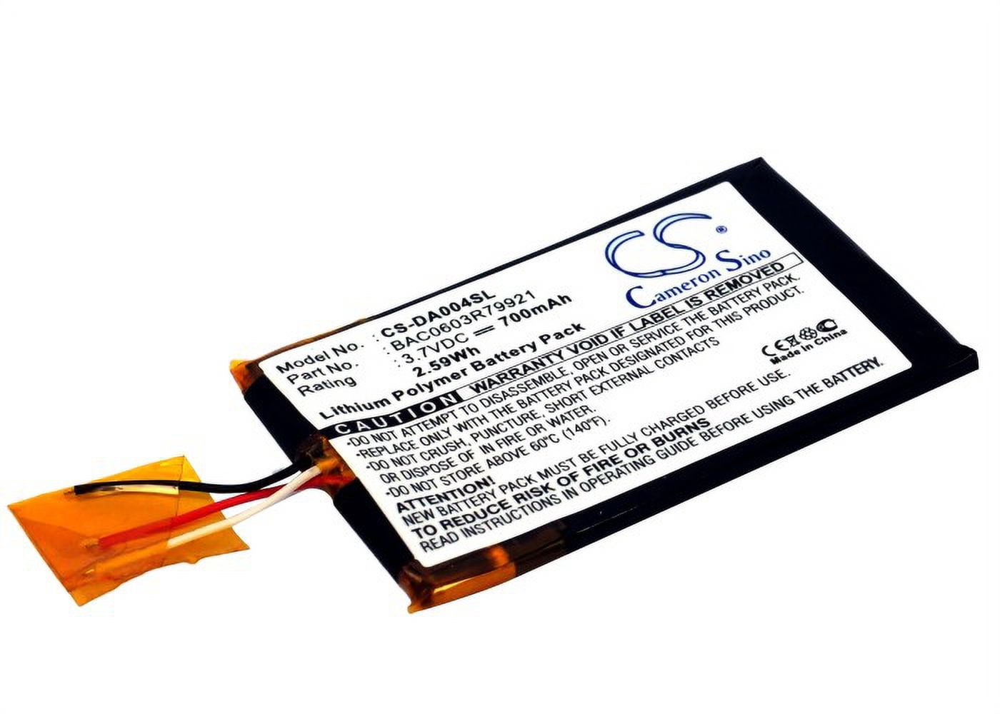 Batterie Li-Polymer De Rechange Pour Creative Zen Touch 20GB 40GB | Marque VHBW | 1700mAh | Remplace DAA-BA0004