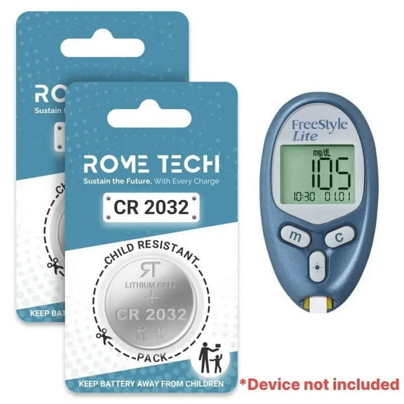 Replacement Battery for FreeStyle Lite Blood Glucose Monitor - 2 Pack