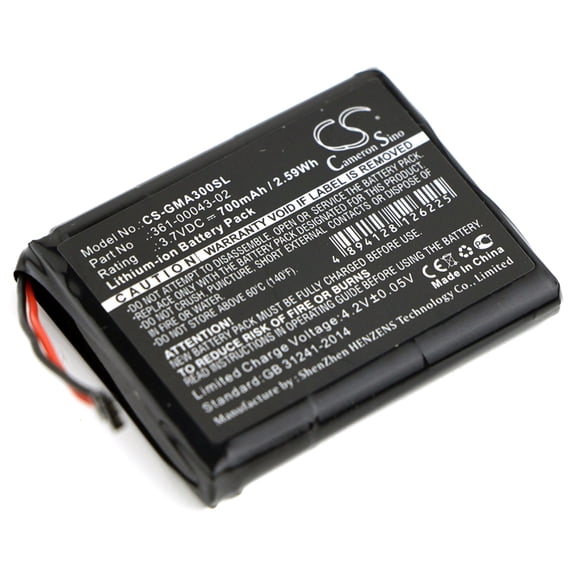 Replacement Battery for Garmin 361-00043-02,3.7V/700mAh