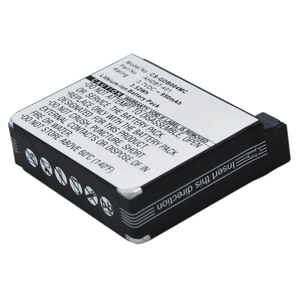 Replacement Battery for GoPro Hero 4,Hero 4 Black,Hero 4 Silver,Hero 4+,335-06532-000,AHDBT-401,3.7V/950mAh