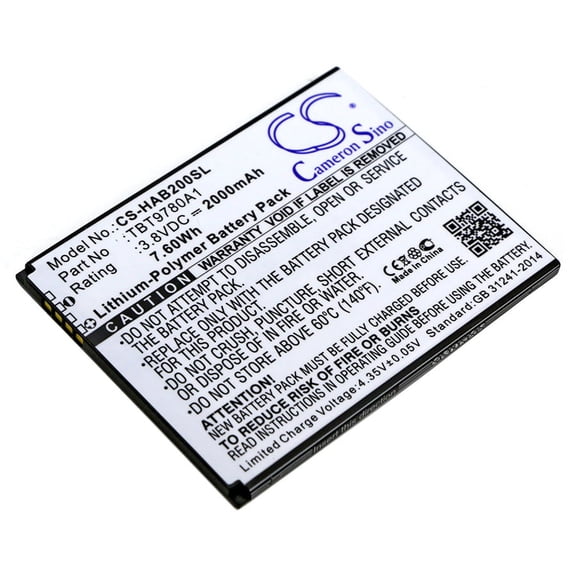 Replacement Battery for Highscreen B2000A,Thor,TBT9780A1,2000mAh,Mobile Phone battery
