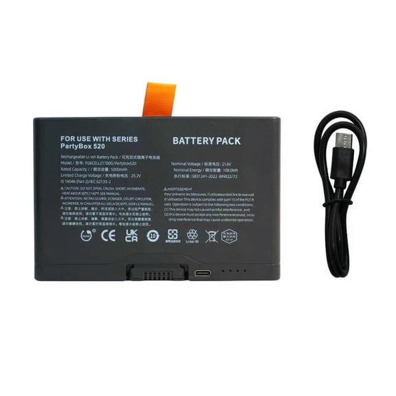 Replacement Battery for JBL Partybox 520 Bluetooth Speaker 5000mAh 108Wh 21.6V