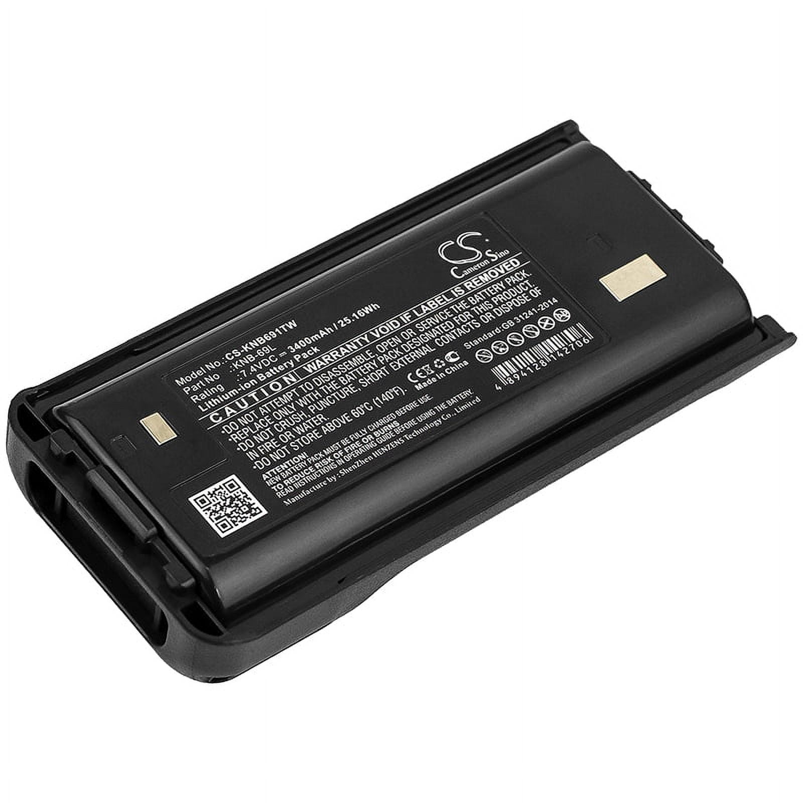 Replacement Battery for Kenwood KNB-69L,PN:KNB-69L,3400mAh