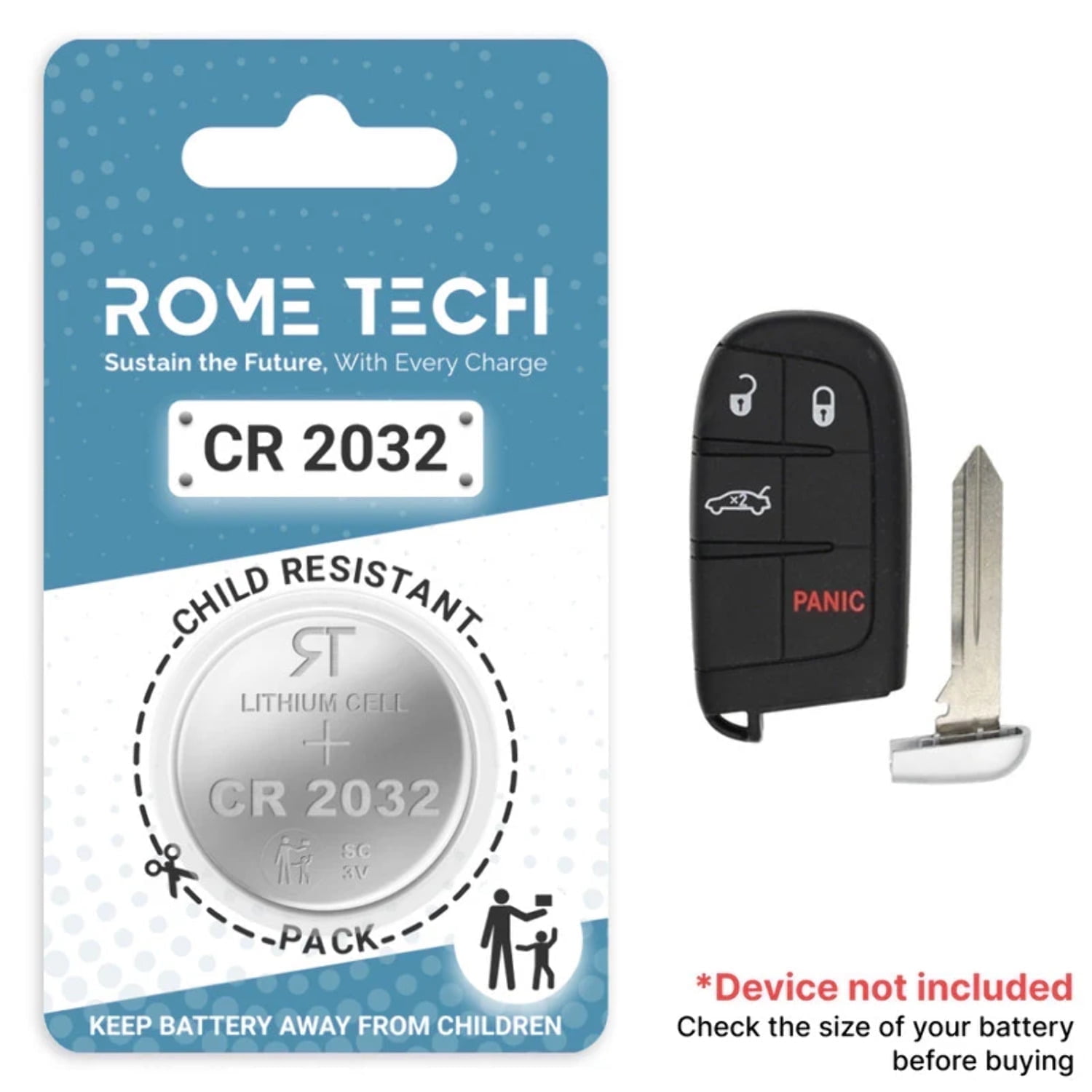 Replacement Battery for Key Fob - Dodge Journey 2009-2010 - 2 Pack ...