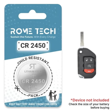 Replacement Battery for Key Fob - Jeep Wrangler 2018-2024 - 2 Pack