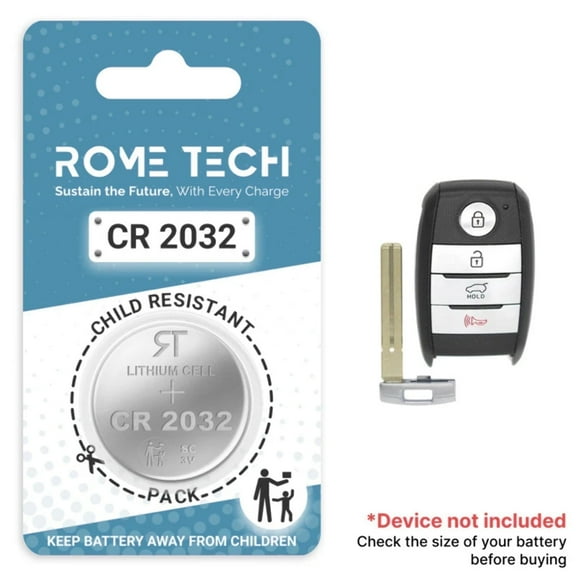 Replacement Battery for Key Fob - Kia Sorento 2013-2020 (4-Button Key, Rounded Trunk Button)