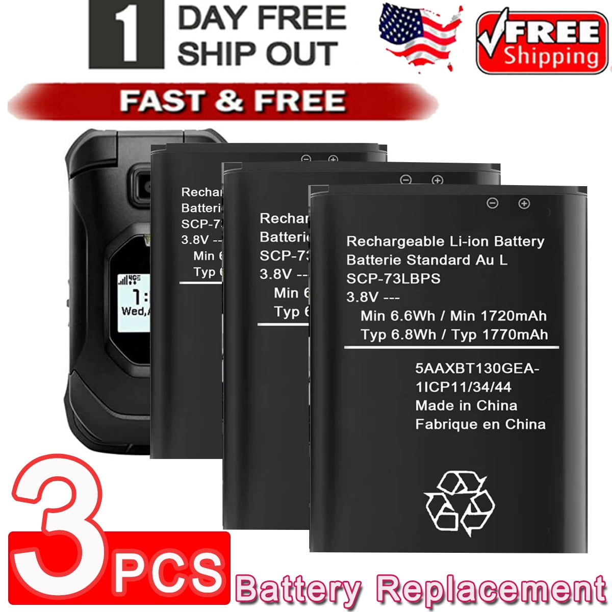 Replacement Battery for Kyocera DuraXV Extreme, DuraXV Extreme