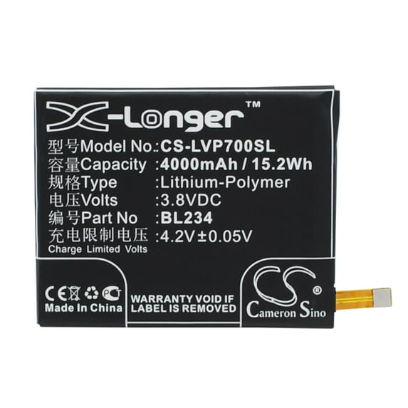 Replacement Battery for Lenovo A5000 DUAL,P70t,VIBE P1m,BL234,4000mAh,Mobile Phone battery